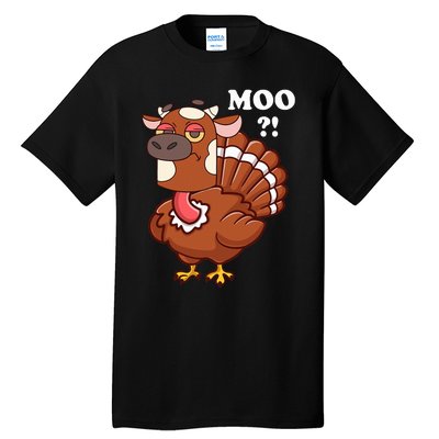 Turkey Moo Funny Thanksgiving Tall T-Shirt