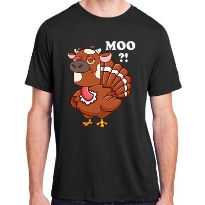 Turkey Moo Funny Thanksgiving Adult ChromaSoft Performance T-Shirt