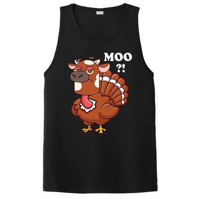 Turkey Moo Funny Thanksgiving PosiCharge Competitor Tank