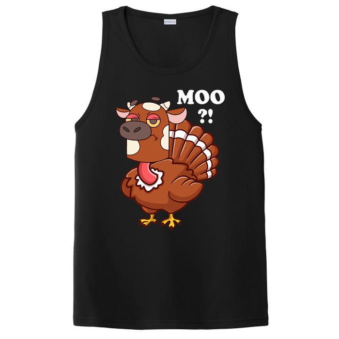 Turkey Moo Funny Thanksgiving PosiCharge Competitor Tank