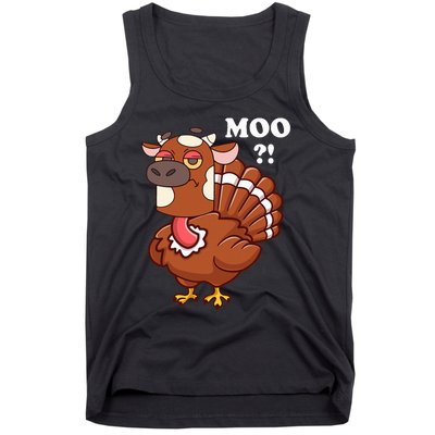 Turkey Moo Funny Thanksgiving Tank Top