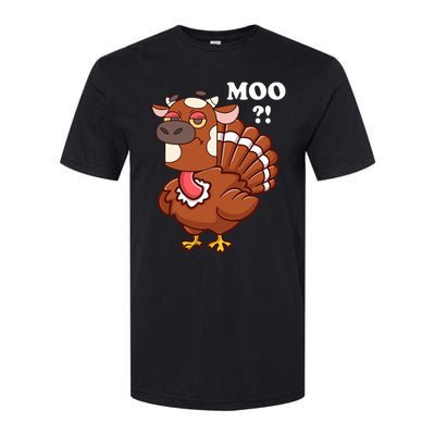 Turkey Moo Funny Thanksgiving Softstyle CVC T-Shirt