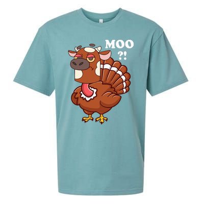 Turkey Moo Funny Thanksgiving Sueded Cloud Jersey T-Shirt