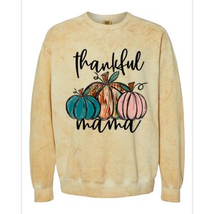 Thankful Mama Fall Season Pumpkin Design Gift Colorblast Crewneck Sweatshirt