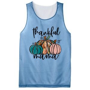 Thankful Mama Fall Season Pumpkin Design Gift Mesh Reversible Basketball Jersey Tank