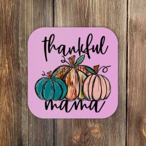 Thankful Mama Fall Season Pumpkin Design Gift Coaster