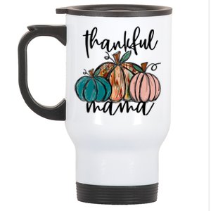 Thankful Mama Fall Season Pumpkin Design Gift Stainless Steel Travel Mug