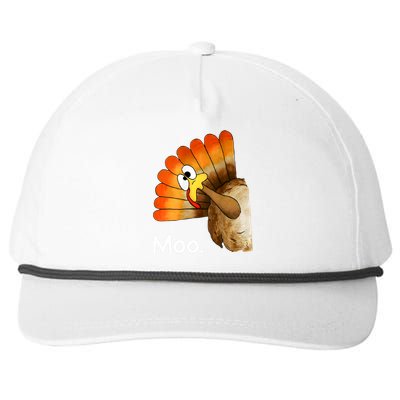 Turkey Moo Funny Thanksgiving Snapback Five-Panel Rope Hat