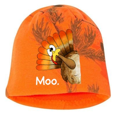 Turkey Moo Funny Thanksgiving Kati - Camo Knit Beanie