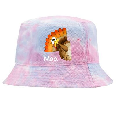 Turkey Moo Funny Thanksgiving Tie-Dyed Bucket Hat