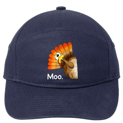 Turkey Moo Funny Thanksgiving 7-Panel Snapback Hat