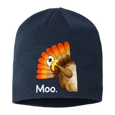 Turkey Moo Funny Thanksgiving Sustainable Beanie