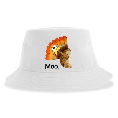 Turkey Moo Funny Thanksgiving Sustainable Bucket Hat