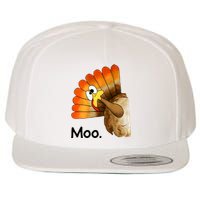 Turkey Moo Funny Thanksgiving Wool Snapback Cap