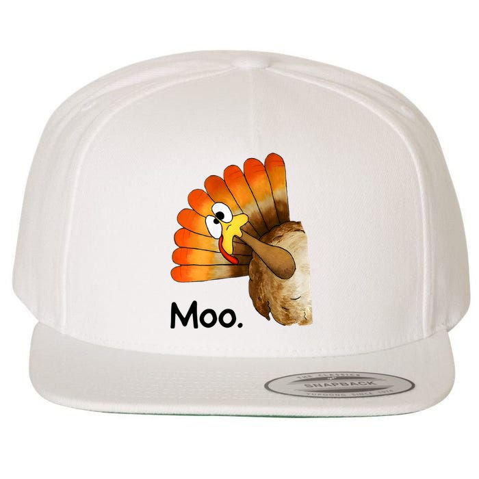 Turkey Moo Funny Thanksgiving Wool Snapback Cap