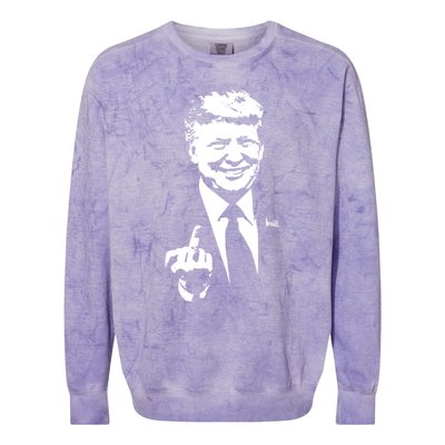 Trump Middle Finger Trump Fu 2024 Trump For President Gift Colorblast Crewneck Sweatshirt