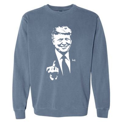 Trump Middle Finger Trump Fu 2024 Trump For President Gift Garment-Dyed Sweatshirt