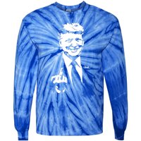 Trump Middle Finger Trump Fu 2024 Trump For President Gift Tie-Dye Long Sleeve Shirt