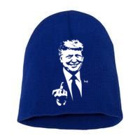 Trump Middle Finger Trump Fu 2024 Trump For President Gift Short Acrylic Beanie