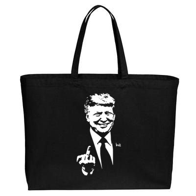 Trump Middle Finger Trump Fu 2024 Trump For President Gift Cotton Canvas Jumbo Tote