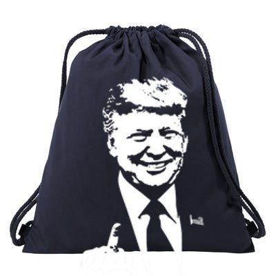 Trump Middle Finger Trump Fu 2024 Trump For President Gift Drawstring Bag