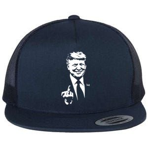 Trump Middle Finger Trump Fu 2024 Trump For President Gift Flat Bill Trucker Hat