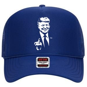 Trump Middle Finger Trump Fu 2024 Trump For President Gift High Crown Mesh Back Trucker Hat