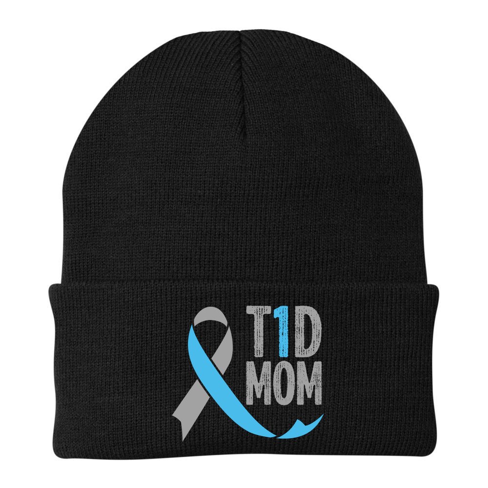 T1d Mom Funny Diabetic Gift For Women Type 1 Mom Diabetes Gift Beanie