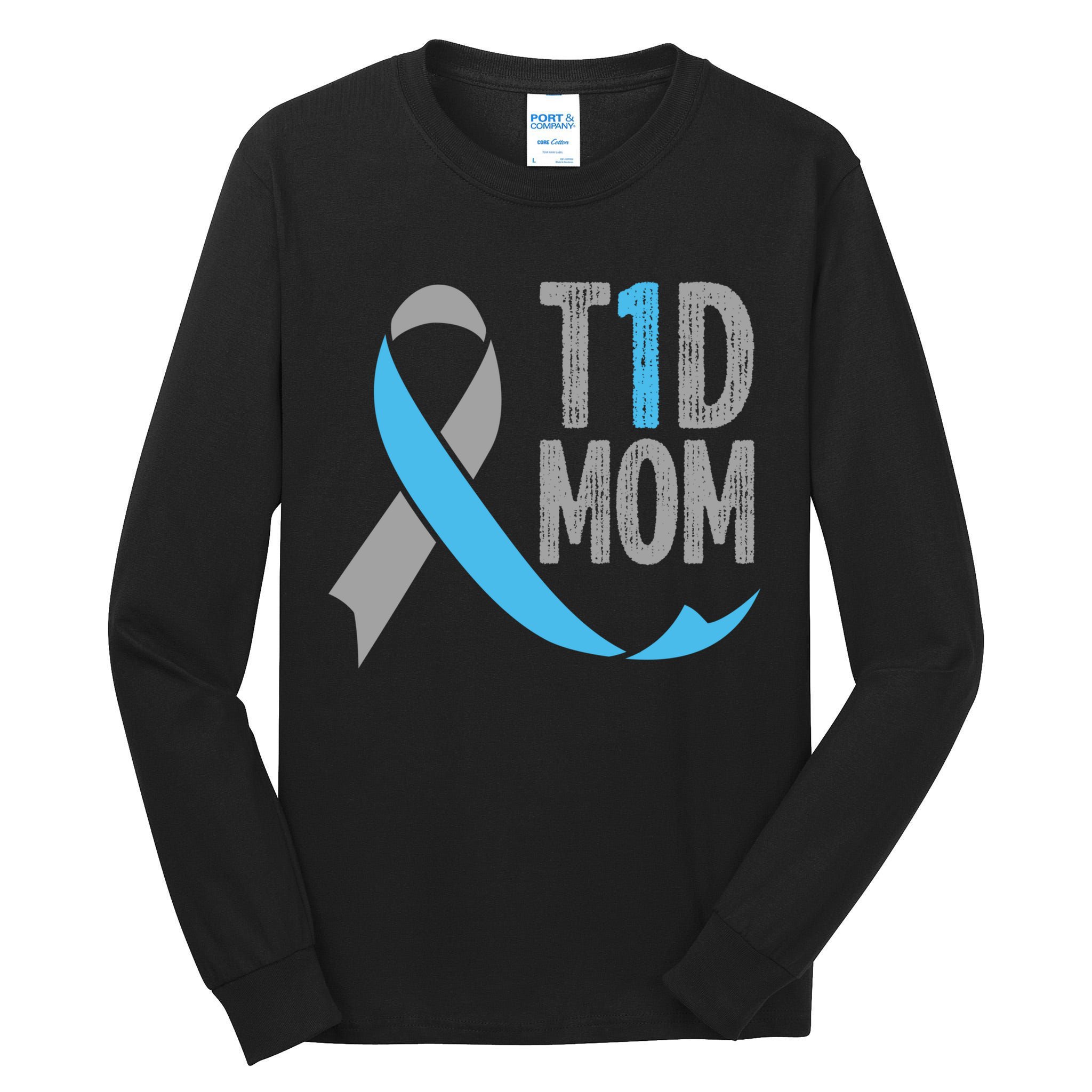 T1d Mom Funny Diabetic Gift For Women Type 1 Mom Diabetes Gift Tall Long Sleeve T-Shirt