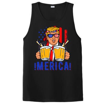 Trump Merica Funny Trump Patriot Funny 4th Of July Gift PosiCharge Competitor Tank