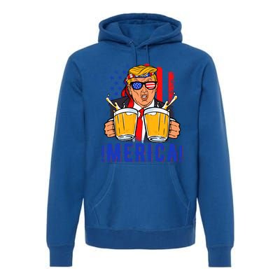 Trump Merica Funny Trump Patriot Funny 4th Of July Gift Premium Hoodie