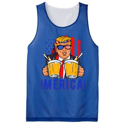 Trump Merica Funny Trump Patriot Funny 4th Of July Gift Mesh Reversible Basketball Jersey Tank