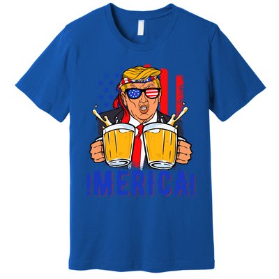 Trump Merica Funny Trump Patriot Funny 4th Of July Gift Premium T-Shirt