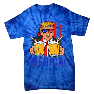 Trump Merica Funny Trump Patriot Funny 4th Of July Gift Tie-Dye T-Shirt