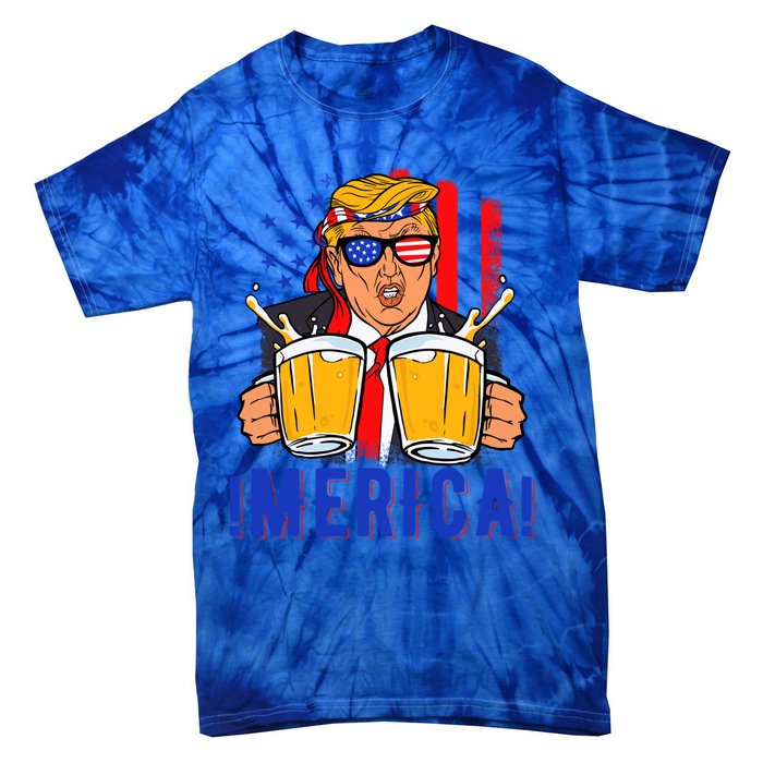 Trump Merica Funny Trump Patriot Funny 4th Of July Gift Tie-Dye T-Shirt