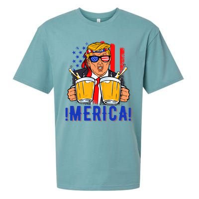 Trump Merica Funny Trump Patriot Funny 4th Of July Gift Sueded Cloud Jersey T-Shirt