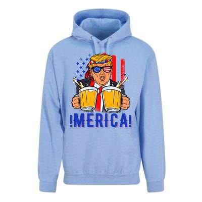 Trump Merica Funny Trump Patriot Funny 4th Of July Gift Unisex Surf Hoodie