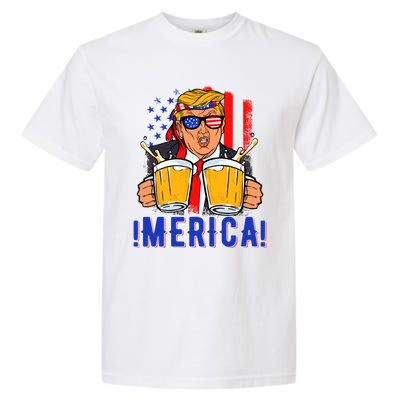 Trump Merica Funny Trump Patriot Funny 4th Of July Gift Garment-Dyed Heavyweight T-Shirt