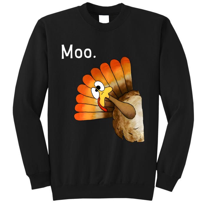 Turkey Moo Funny Thanksgiving Cow Sweatshirt