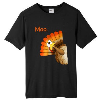 Turkey Moo Funny Thanksgiving Tall Fusion ChromaSoft Performance T-Shirt