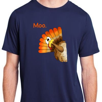 Turkey Moo Funny Thanksgiving Adult ChromaSoft Performance T-Shirt