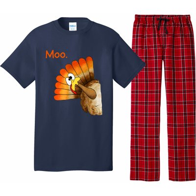 Turkey Moo Funny Thanksgiving Pajama Set