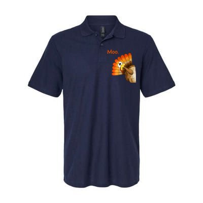 Turkey Moo Funny Thanksgiving Softstyle Adult Sport Polo