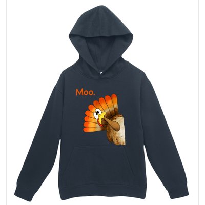 Turkey Moo Funny Thanksgiving Urban Pullover Hoodie