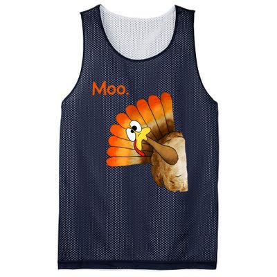 Turkey Moo Funny Thanksgiving Mesh Reversible Basketball Jersey Tank