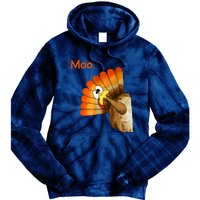 Turkey Moo Funny Thanksgiving Tie Dye Hoodie