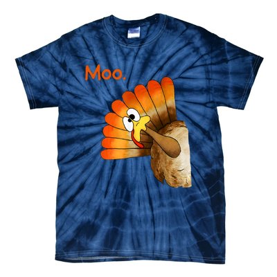 Turkey Moo Funny Thanksgiving Tie-Dye T-Shirt