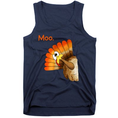 Turkey Moo Funny Thanksgiving Tank Top