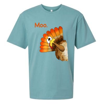 Turkey Moo Funny Thanksgiving Sueded Cloud Jersey T-Shirt