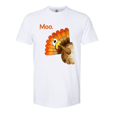 Turkey Moo Funny Thanksgiving Softstyle CVC T-Shirt